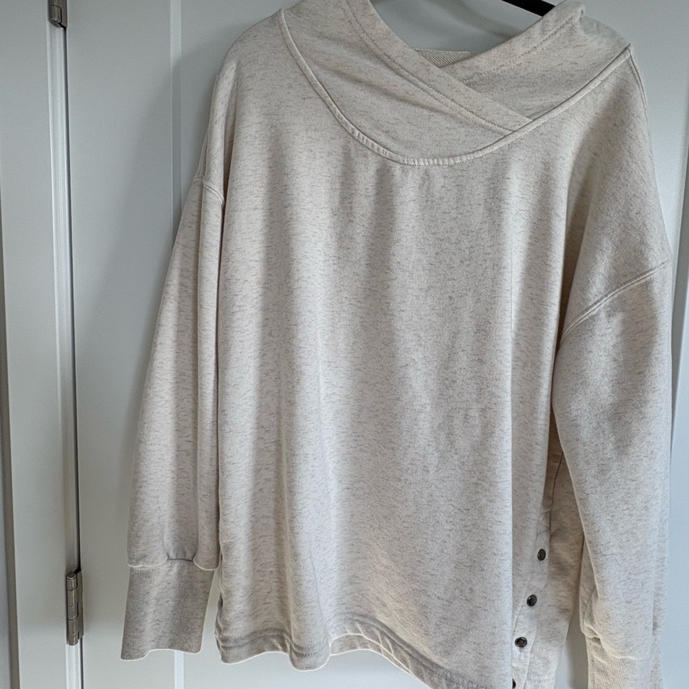 Daily Practice by Anthropologie Wrap Hoodie Tunic - Cream